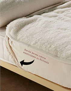 Lana & Co Coprimaterasso Pura Lana Vergine Merino Superwash Pettinato Top1200 Antidecubito Matrimoniale
