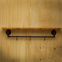 Great Coat Ganci, Mensola Hanging tubo di acqua parete decorativo fissato al ripiano angolare Telaio assicella bagagli stand in stile retrò Rack con Display Ferro / legno con ganci scaffali galleggian