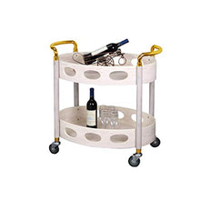 MEI XU Carrelli di Stoccaggio Rack Merci - Carrello per Vino tè Carrello per Servizi mobili Hotel per Auto Dessert 2 Rack per scaffali Carrelli di Utilità (Colore : B, Dimensioni : 77x47x80cm)