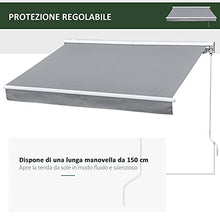 Outsunny Tenda da Sole per Esterno 250x200cm, Tenda a Bracci Avvolgibile, Tenda Ombreggiante a Rullo, Grigio