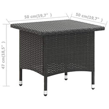 FAMIROSA Tavolino da tè Nero 50x50x47 cm in Polyrattan