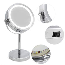 Dekaim Specchio per Il Trucco, Makeup Specchio cosmetico cosmetico a Doppia Faccia con ingrandimento Illuminato a LED
