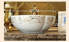 Jgophu, lavabo a forma di fiore bianco cinese, realizzato a mano, in ceramica, lavabo da appoggio, piano di lavoro