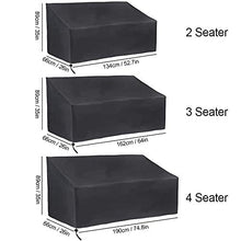 BESTINE Copertura per panca da giardino 2/3/4 posti, antivento, antivento e anti-UV, resistente agli strappi, tessuto Oxford 210D, colore nero, copertura per panca da patio