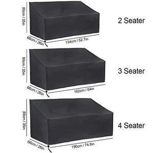 Copri Panca a 2 Posti, Copertura per Panca da Giardino Resistente Allo Strappo Tessuto Oxford Impermeabile e Traspirante Copertura per Panca 163 x 66 x 65/89 cm