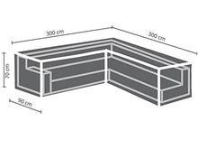 Perel Garden oclsl300 Custodia per Lounge a Forma di L di Set di 300 cm, Nero, 300 x 300 x 70 cm