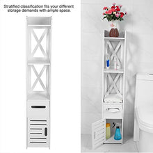 Ausla - Armadietto da bagno a pavimento, colore: bianco, impermeabile, 120 x 22 x 22,5 cm