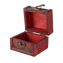 Ftory Scatola portaoggetti - Mini Scatola portaoggetti da Tavolo retrò in Legno Scatola portaoggetti per Gioielli Cosmetici Strumenti organizzatore(Soldi di Rame)