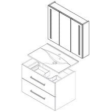 Set di mobili da bagno FACKELMANN Como Mobiletto da Bagno/lavabo/specchio