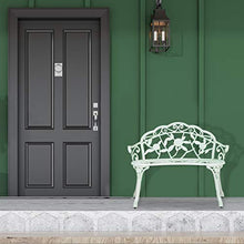 Relaxdays Panchina in Ghisa, 2 Posti, da Esterno,Terrazzo, Giardino, Ferro Stile Antico, 78 x 98 x 55,5 cm, Bianco/Verde