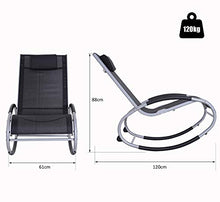 Outsunny Sedia a Dondolo Impermeabile Telaio da Giardino in Alluminio Tessuto di Textilene 120x61x88cm Nero