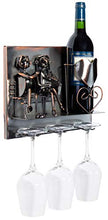 Brubaker Portabottiglie armanti - Wall Art Picture Metal - con 3 portabicchieri - Incluso Biglietto di Auguri per Il Vino Presente