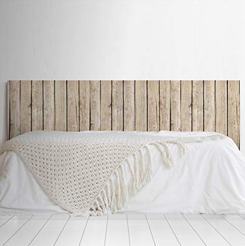 MEGADECOR Testiera per letto in PVC, decorativa, economica, stampata in legno di acacia chiaro invecchiato, varie misure (150 cm x 60 cm)