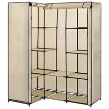 Festnight- Armadio Angolare, Guardaroba Portatile Crema 130x87x169 cm