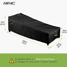 AWNIC Copertura per Lettino Prendisole da Giardino Copertura per Sedia a Sdraio con Prese d'Aria Resistente allo Strappo Impermeabile 420D Poliestere 200x75x40/70