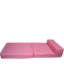 Divano letto singolo pieghevole a Z letto futon per adulti e bambini letto supplementare per pigiama party, lettino pieghevole con materasso a Z – pois rosa