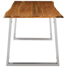 vidaXL Legno Massello d'Acacia Tavolo da Pranzo Interni Stile Industriale Bordi Vivi Arredo Cucina Tavola 160x80x75 cm Telaio in Acciaio Inox