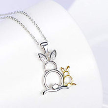 Baoxiaohed Collana in Argento Sterling, Collana di Conigli Mamma in Stile Moda Argento Sterling 925, Adatta per La Festa della Mamma, Regali di Anniversario E Regali di Compleanno