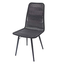 Mendler Set 2 sedie HWC-F90 polyrattan WPC 92x46x43cm - Nero