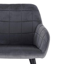 WOLTU BH93dgr-1 Poltroncina Camera da Letto in Velluto Grigio Scuro, Sedia Sala da Pranzo con Braccioli Gambe in Metallo