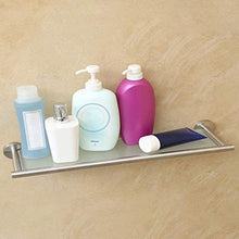 GDFEH Scaffale per Bagno in Vetro Scaffale per Doccia da Bagno, 304 in Acciaio Inox Acciaio Inox Muro Stand cosmetico scaffale per Il Bagno Scaffale di stoccaggio in Vetro temperato 21.2x5.7 Pollici