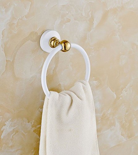 MBYW Portasciugamani Moderno Minimalista Portasciugamani Elegante per Il Bagno di Moda Portamonete con portasciugamani Tondo da Bagno con portasalviette e portasalviette Placcato Oro Bianco