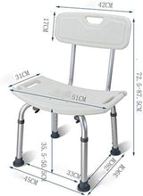 GNLIAN HUAHUA Sedili da Doccia Sgabelli Sgabello Bianco Comfort Schienale Bath Chair Anziani/disabili/Incinta Regolabile in Lega di Alluminio da Bagno Sgabello Antiscivolo Presidente Max.136kg