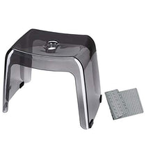 QWET Sgabello da Bagno per Bambini, Materiale di Protezione Ambientale Antiscivolo Spesso Sgabello da Doccia per Adulti, con Tappetino da Bagno Antiscivolo,Grigio