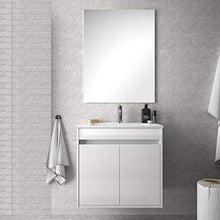 Bagno Italia mobile arredo bagno 60 cm 2 ante bianco, rovere chiaro, rovere scuro o grigio lavabo in ceramica specchio incluso