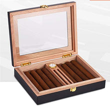 SCDZS Cigar Box Humidor Viaggi - con igrometro e umidificatore Transparent Glass Window Cigar Box Box di Viaggio Cigar Box Portatile Rimovibile