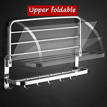 LYM &ripiano di stoccaggio Acciaio Inox Bagno Mensola, Pieghevole Wall Hotel Mounted Towel Rack tovagliolo di Bagno di immagazzinaggio Mensola Scaffale Scaffale di Finitura (Size : 50cm)