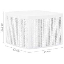 Goliraya Tavolino in Plastica Bianco con Contenitore,Tavolino da Giardino in Plastica,Tavolino da Esterno in Plastica,Tavolino con Stoccaggio Esterno 54x54x36,5 cm