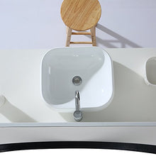 Eridanus Serie Kengo, Lavabo di Ceramica Bianco Lusso Lavandino Lavello Lavamano Lavabo da Appoggio Rettangolare Quadrato Bacinella Lavandino Lavello per Bagno Casa Bidet Lavabo
