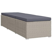 vidaXL Lettino Prendisole con Tavolino e Cuscino Foderato con Zip Robusto Elegante Regolabile Sdraio Telaio in Acciaio in Polyrattan Grigio