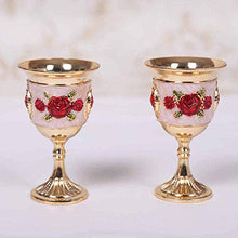 Wine Rack Set di 2 Retro Metallo 3D Wine Glass Rose Pattern Design Party Stile Europeo Bar Wine Glass Craft Decorazione Domestica,Rosso