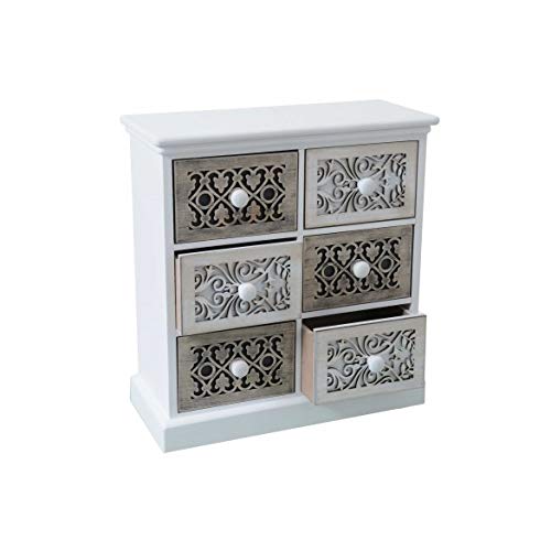 Cara Maison - Mobiletto cassettiera portatutto 6 cassetti Bianco