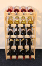 Modo24 - Cantinetta per vini, in legno non trattato, per 20 bottiglie, 43,5 x 25 x 70 cm