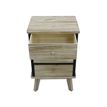 Rebecca Mobili Comodino Cassettiera Legno Chiaro Nero Stile Industrial Camera da Letto Soggiorno Arredo Casa - 57x37x32 (H x L x P) - Art. RE6085