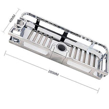 MaikcQ - Mensola da bagno in acciaio inox non perforato, per doccia con asta mobile e vassoio portaoggetti per WC (24 mm)