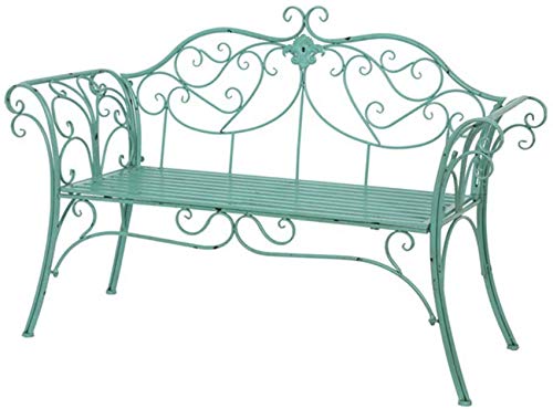 YZ-YUAN Panchina da Giardino Panchina da Giardino da terrazza con Doppia Seduta in Metallo per Esterni, Sedie da Giardino antiche e fioriere in ghisa, Una Rilassante panchina da Veranda con bracciol