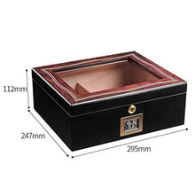 SCDZS Gloss Cigar Humidor Cigar Box for 35 sigari, Legno di Cedro Cigar Box, Desktop Humidor con igrometro e umidificatore di Lusso (Dimensione: 29.5x24.7x11.2cm)