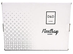 D&D Living vassoio da divano Flextray | Vassoio da divano flessibile per bracciolo in legno naturale (50x35 cm, nero)