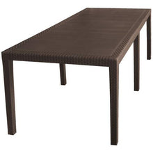 Ipae-Progarden Queen, Tavolo rettangolare allungabile effetto rattan, Marrone, 220 x 90 x 72 cm