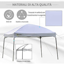 Outsunny Gazebo Pieghevole 3x3m da Giardino o da Esterno con Borsa da Viaggio in Acciaio e Tessuto Oxford Bianco