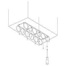 Emuca - Portabottiglie sospeso, Portabottiglie per mobile con 6 fori, bar o mensola. Acciaio cromato.