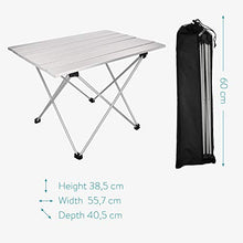 Navaris Tavolo Pieghevole in Alluminio - Tavolino Portatile Ripiegabile con Borsa da Trasporto 1,24kg da Esterno Spiaggia Giardino Campeggio Balcone