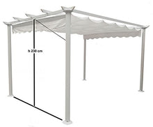 Michele Sogari & C. Srl Gazebo Pergola da Giardino 3X4 Telo in Poliestere 200 Grammi e Struttura in Alluminio (Bianco)