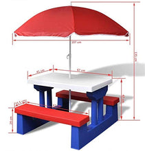 CASTOR Tavolo da Picnic all'aperto Tavolo da Picnic per Bambini con Ombrello da Tavolo da Giardino Parasole Set per Bambini ombrelloni all'aperto ombrelloni BBQ Party Table