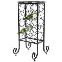Portabottiglie da vino in stile industriale da 15 bottiglie da ripiano per scaffali per vino Portabottiglie in metallo Espositore per vino Portabottiglie da terra Cantinetta Scaffale per Vino