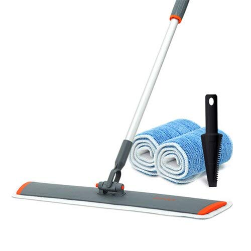 WAMSY Mop 60Cm Telescopico Piatto Mop in Microfibra Asciugamano in Tessuto Pulizia del Pavimento di Casa Strumenti per La Pulizia del Mop Piatto